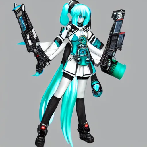 Prompt: hatsune miku in the artstyle of warhammer 4 0 k