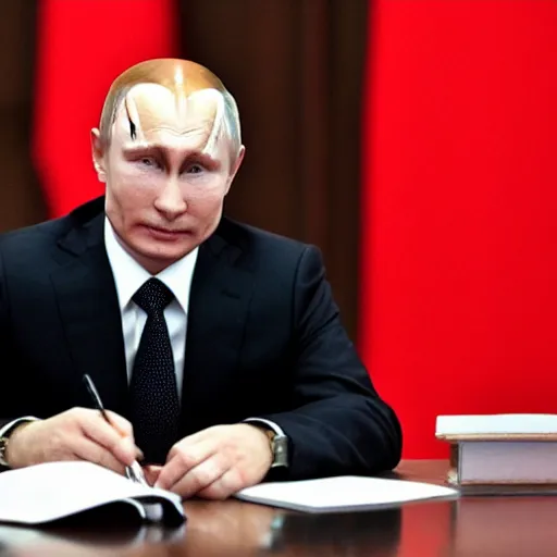 Image similar to putin teams up with a mysterious teenage putin