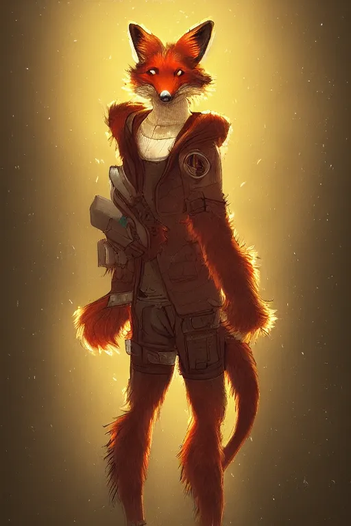 Image similar to a fox fursona, trending on artstation, by kawacy, furry art, digital art, cyberpunk, high quality, backlighting