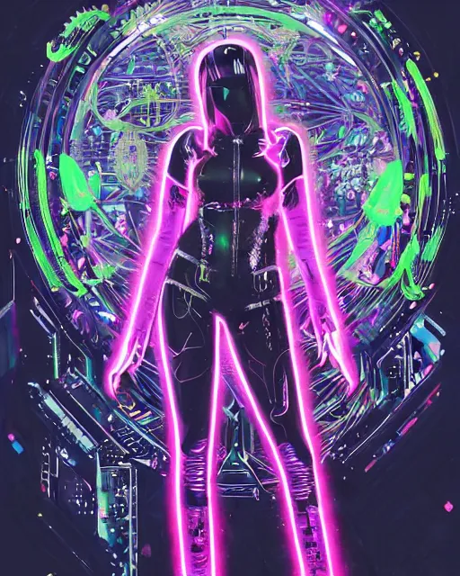 Image similar to detailed portrait Neon Operator Girl, cyberpunk futuristic neon, reflective catsuit, decorated with traditional Japanese ornaments by Ismail inceoglu dragan bibin hans thoma !dream detailed portrait Neon Operator Girl, cyberpunk futuristic neon, reflective puffy coat, decorated with traditional Japanese ornaments by Ismail inceoglu dragan bibin hans thoma greg rutkowski Alexandros Pyromallis Nekro Rene Maritte Illustrated, Perfect face, fine details, realistic shaded, fine-face, pretty face