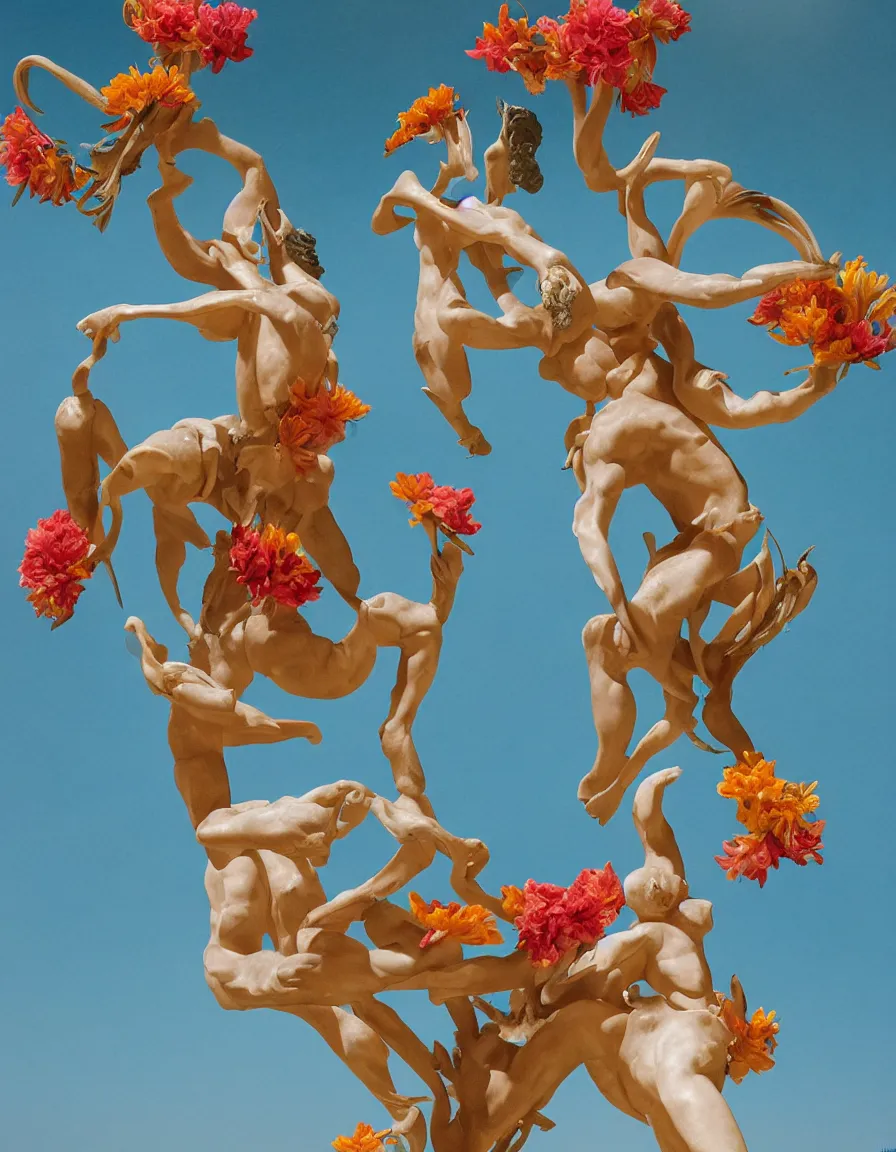 Image similar to a cowboy turning into blooms. tropical sea slugs. complementary colors. national geographic. 8 k, rendered in octane, smooth gradients. sculpture by antonio canova by slim aarons, by zhang kechun, by lynda benglis, by frank frazetta.