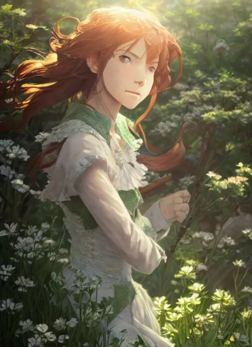 Prompt: a portrait of the emerald herald in the garden, fine details, intricate, tone mapped, ambient lighting, highly detailed, digital painting, concept art, sharp focus, by makoto shinkai and akihiko yoshida and hidari and wlop