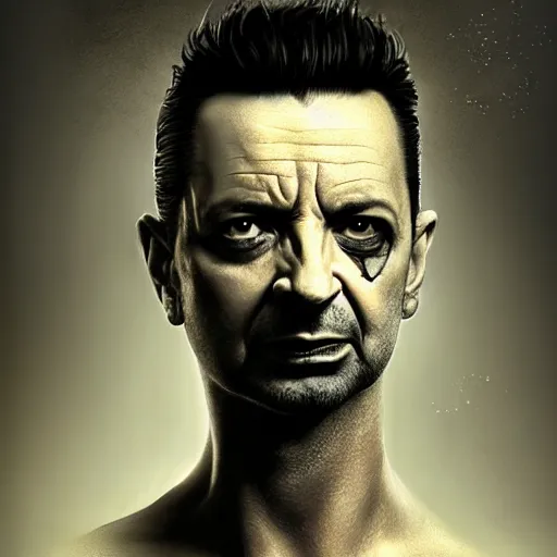 Image similar to dave gahan as a zombie looking off to the side, zombie with white eyes, 7 days to die zombie, fine art, award winning, intricate, elegant, sharp focus, cinematic lighting, highly detailed, digital painting, 8 k concept art, art by z. w. gu and alex konstad and brom and michael hussar, masterpiece, 8 k