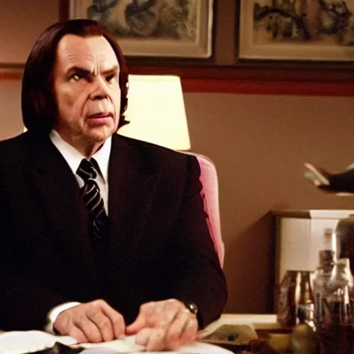 Prompt: a film still of Funny Valentine in Frost/Nixon(2008)