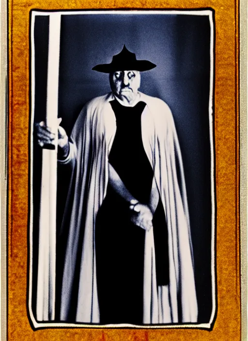 Image similar to the emperor tarot card, diane arbus portrait photography