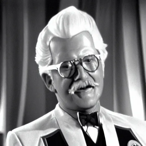 Image similar to A still of Colonel Sanders as a Captain Kirk on Star Trek