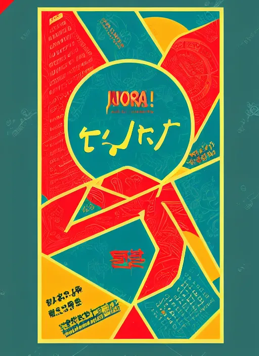 Image similar to poster design with bright and colourful vintage typographic japanese katakana, layout design, illustrator vector graphics