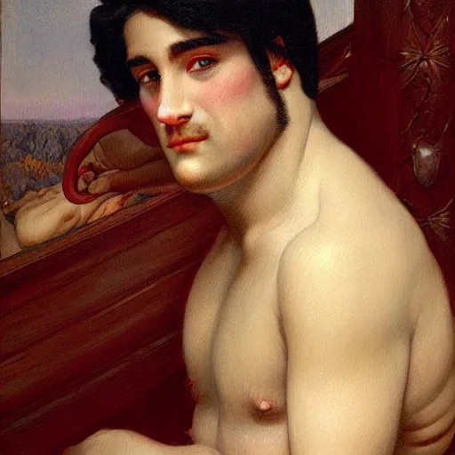 Image similar to a vintage portrait painting of a gentleman half ogre half man, art by john william godward and anna dittman and artgerm