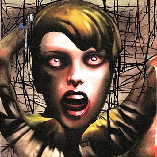 Image similar to videodrome as a ps 2 survival horror game developed by team silent with art direction by francis bacon