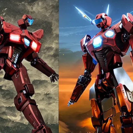 Image similar to DALL·E 2 versus Midjourney versus Stable Diffusion as giant robots