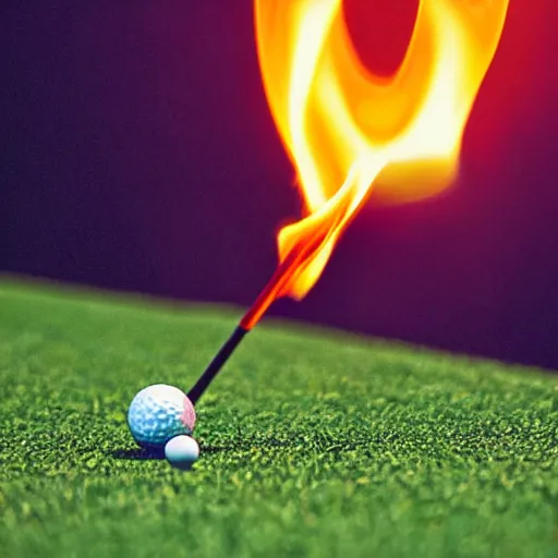 Image similar to golf ball on fire