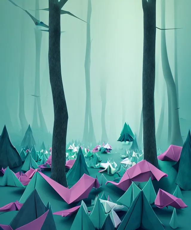 Image similar to origami forest by pawel nolbert