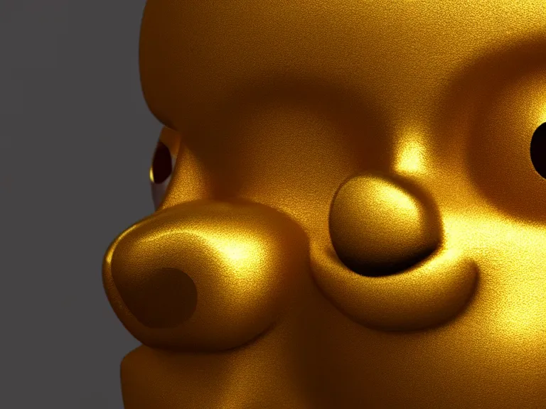 Image similar to portrait of sad golden emoji, trending on artstation, octane render, insanely detailed, 8 k, hd