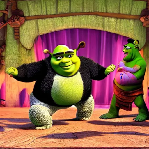 Image similar to shrek as kung fu panda