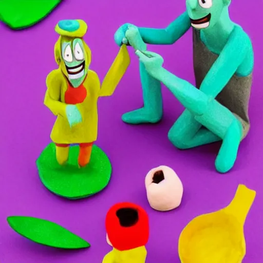 Image similar to colourful claymation art, pinterest, behance,