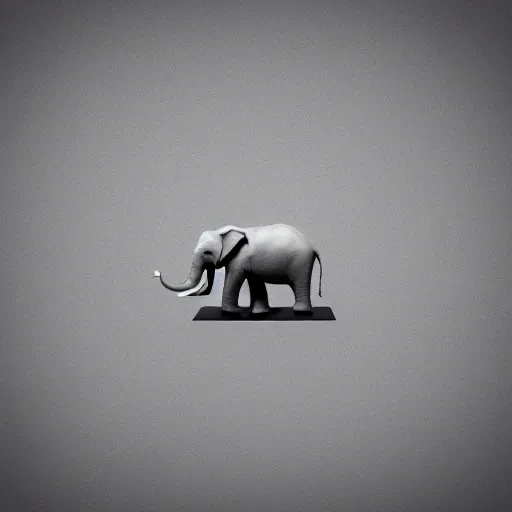 Prompt: A photo of an elephant, isometric view, white background, photography, stock photo