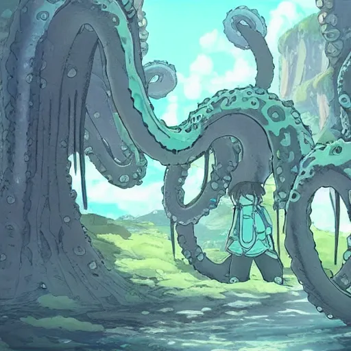 Image similar to “a tentacle monster in the anime Made in Abyss”