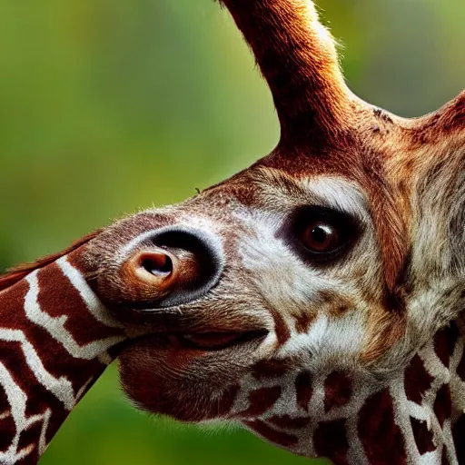 Image similar to giraffe sloth hybrid, bold natural colors, national geographic photography, masterpiece, full shot