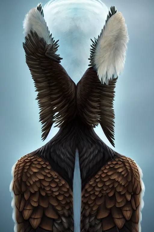 Image similar to epic professional digital art of a human - eagle hybrid animal wearing human flight jumpsuit, air force jumpsuit, humanoid feathered head, eagle beak, by lisa roet, sam leach, artstation, cgsocietywlop, epic, much wow, much detail