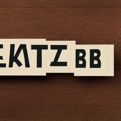 Prompt: the word katzkab written in a middle - age cream white colour banner
