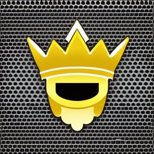 Image similar to gaming emoji concept gold armor crown style of emoji, vector art, white background, no watermark white background