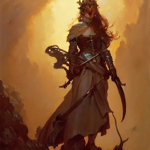 Prompt: highly detailed portrait of a d & d female protagonist. art by donato giancola, eugene delacroix, ruan jia, carl larsson, peter mohrbacher. trending on artstation, intricate details, energetic composition, golden ratio, concept art, illustration, elegant art, global illumination