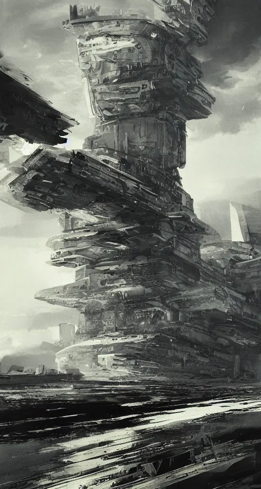 Image similar to huge futuristic building, illustration by peder balke, detailed, sharp, 8 k