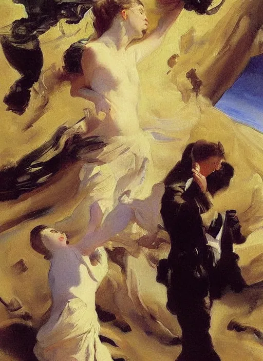 Prompt: a painting so beautiful and universally loved it creates peace on earth, profound epiphany, by john singer sargent