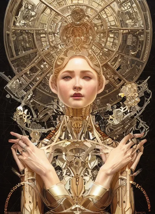 Image similar to mechanical humanoid, masterpiece, intricate, elegant, highly detailed, digital painting, artstation, concept art, smooth, sharp focus, illustration, art by artgerm and greg rutkowski and alphonse mucha and uang guangjian and gil elvgren and sachin teng, symmetry!!, symmetrical, symmetry, mirrored!!!!!