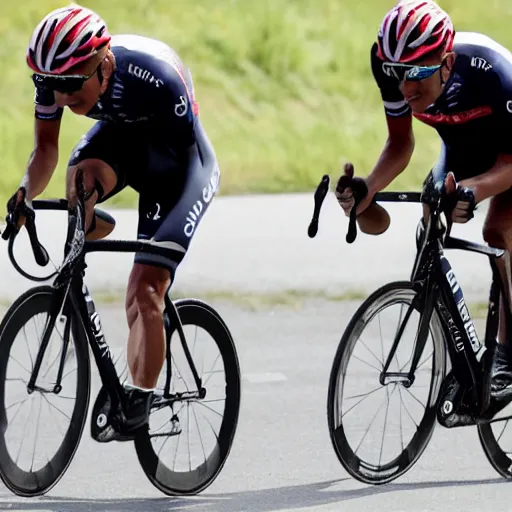 Image similar to Donald Trump and Obama competing in the Tour de France