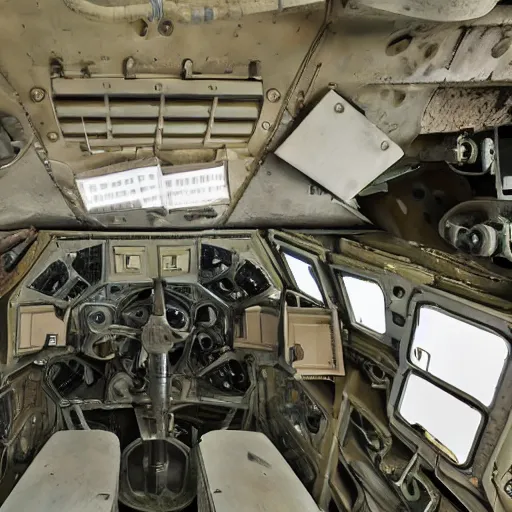 Image similar to interior of a battle tank