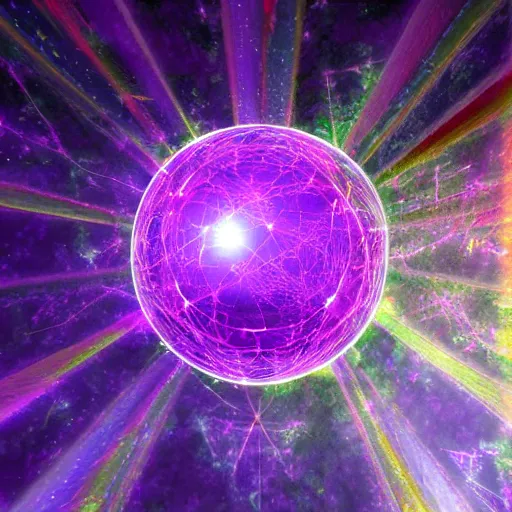 Image similar to ( ( ( psychonautist ) ) ) in a crystal sphere, digital art, award winning, volumetric lighting