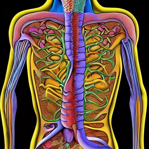 Image similar to anatomic picture of unicorn internal organs, with organs signed, high resolution, 8 x, hd, trending on twitter