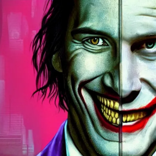 Image similar to keanu reeves as the joker