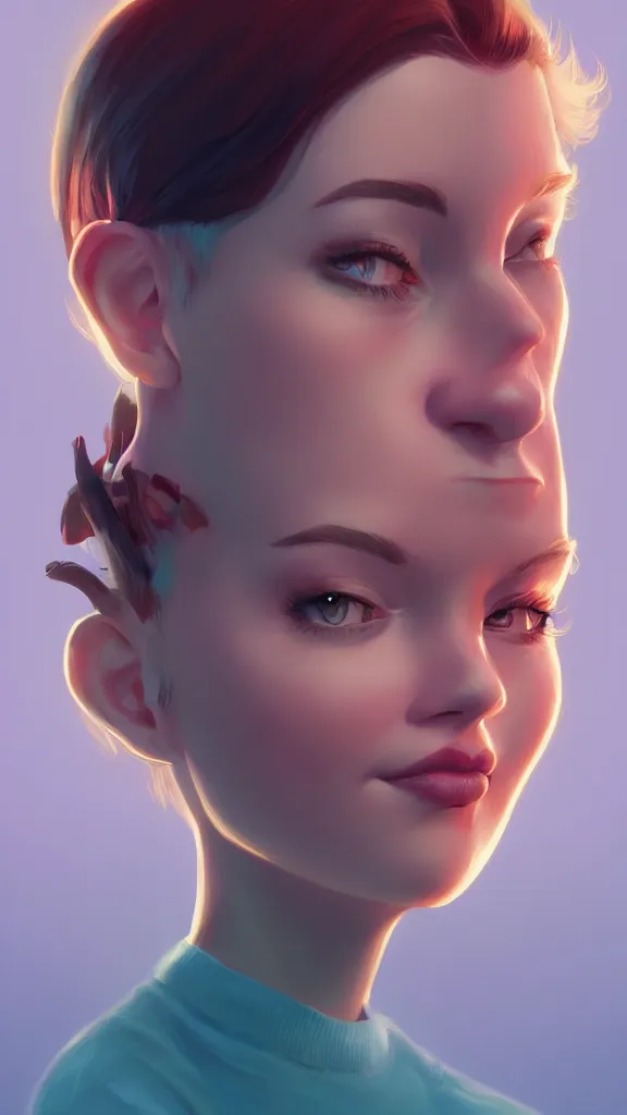 Image similar to digital painting of Hollywood Star caricature horn slap head beautiful face, illustration, global illumination lighting, lois van baarle, ilya kuvshinov, rossdraws, artstation