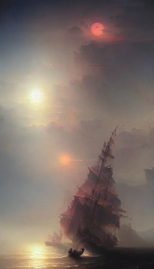 Image similar to Psytrance Artwork, by Ivan Aïvazovski,