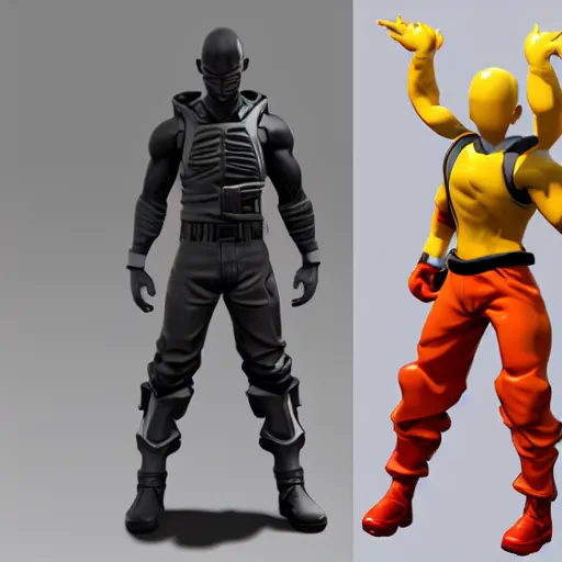 Prompt: 3 d print saitama as fortnite character