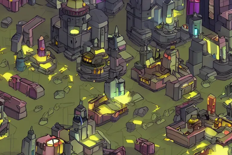 Image similar to futuristic city in castle crashers