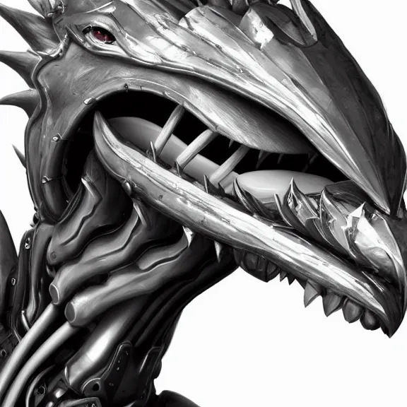 Image similar to close up mawshot of a cute elegant beautiful stunning anthropomorphic female robot dragon, with sleek silver metal armor, glowing OLED visor, facing the camera, the open maw being highly detailed and soft, with a gullet at the end, you looking into the maw, food pov, micro pov, vore, digital art, pov furry art, anthro art, furry, warframe art, high quality, 3D realistic, dragon mawshot, maw art, macro art, micro art, dragon art, Furaffinity, Deviantart, Eka's Portal, G6