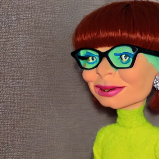 Image similar to claymation velma in the style of coralina