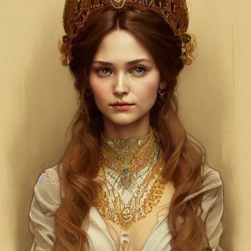 Image similar to amazing lifelike award winning pencil illustration of Anastasia Romanov trending on art station artgerm Greg rutkowski alphonse mucha cinematic