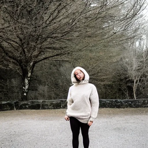 Image similar to human lamb hybrid wearing a sweater, upper body shot, canon eos r 3, f / 1. 4, iso 2 0 0, 1 / 1 6 0 s, 8 k, raw, unedited, symmetrical balance, in - frame