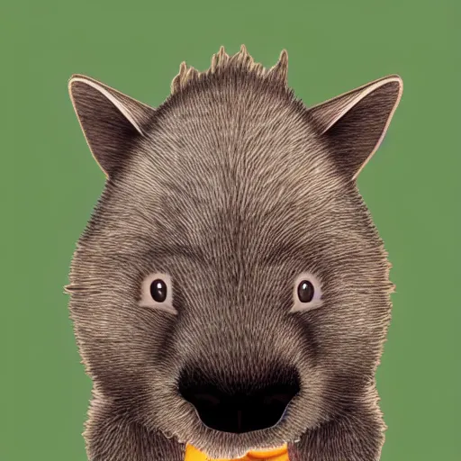 Prompt: wombat as hello emoji, telegram sticker design, flat design, glossy design, white outline