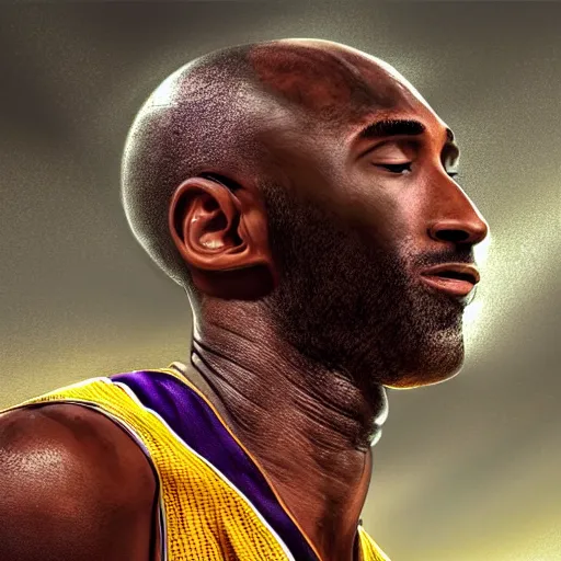 Image similar to kobe bryant kissing a giant turtle in heaven, photorealistic, side view, amazing digital art, amazing detail, fantasy art, artstatiom, cgsociety, epic art