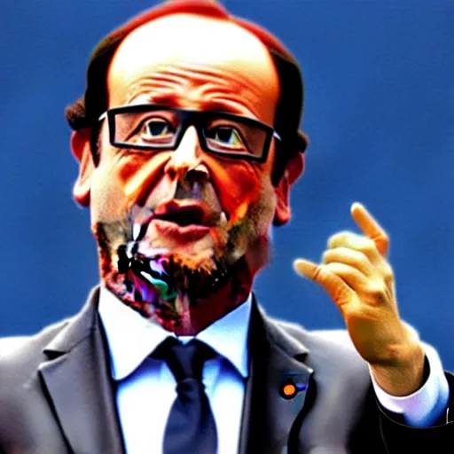 Image similar to François hollande is goku from dragon ball Z