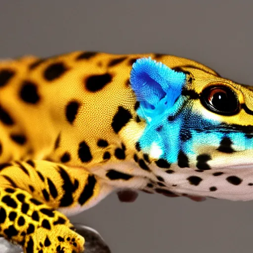 Prompt: a leopard gecko furry