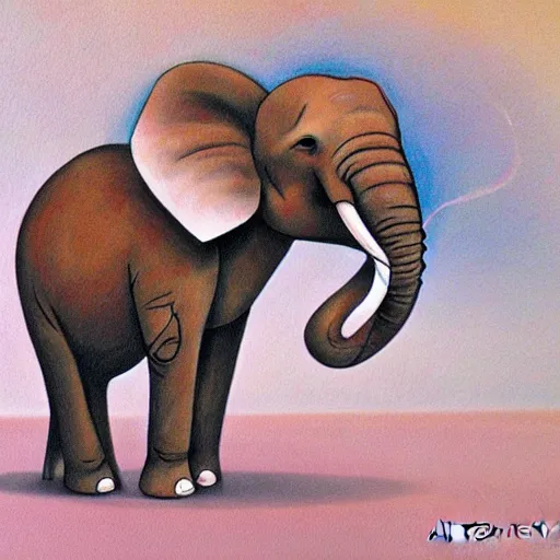 Image similar to a balancing elephant, artwork by artgem