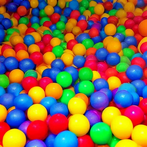 Prompt: big lonely colorful nostalgic ballpit, realistic, high detail, detailed, good quality image.