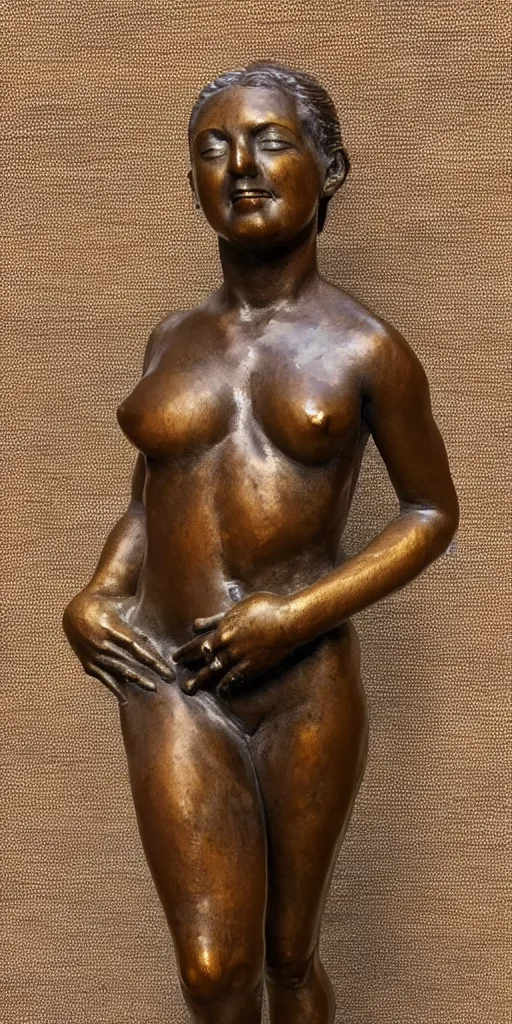 Image similar to detailed photo of an old bronze patina statue of most beautiful woman, full body portrait, various bending poses, photorealism, intricate detail, museum diffuse lighting