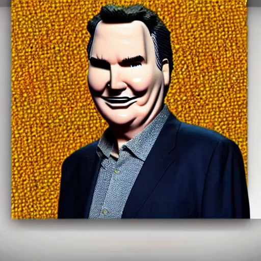 Prompt: uhd norm macdonald made of macaroni.